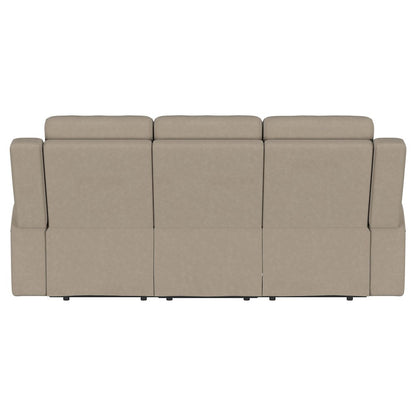 Brentwood Upholstered Motion Reclining Sofa Taupe
