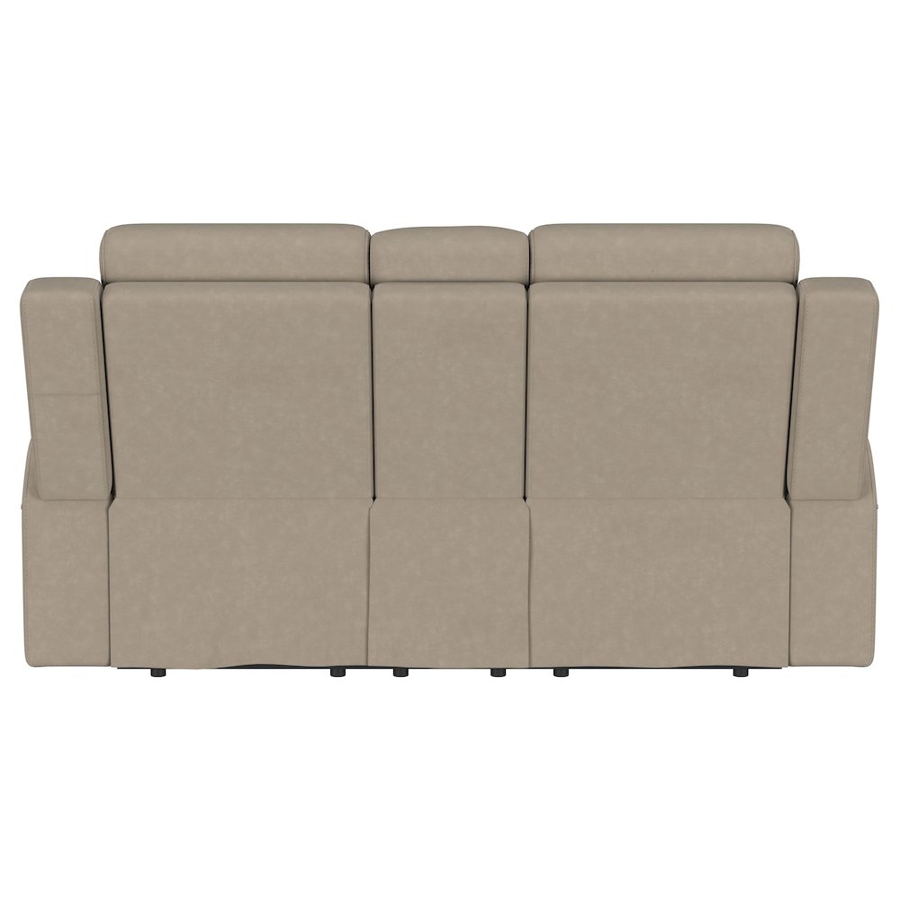 Brentwood Upholstered Motion Reclining Loveseat Taupe