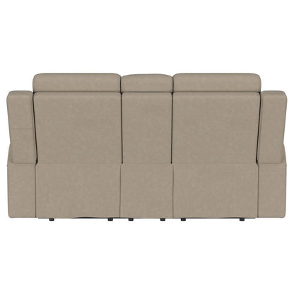Brentwood Upholstered Motion Reclining Loveseat Taupe