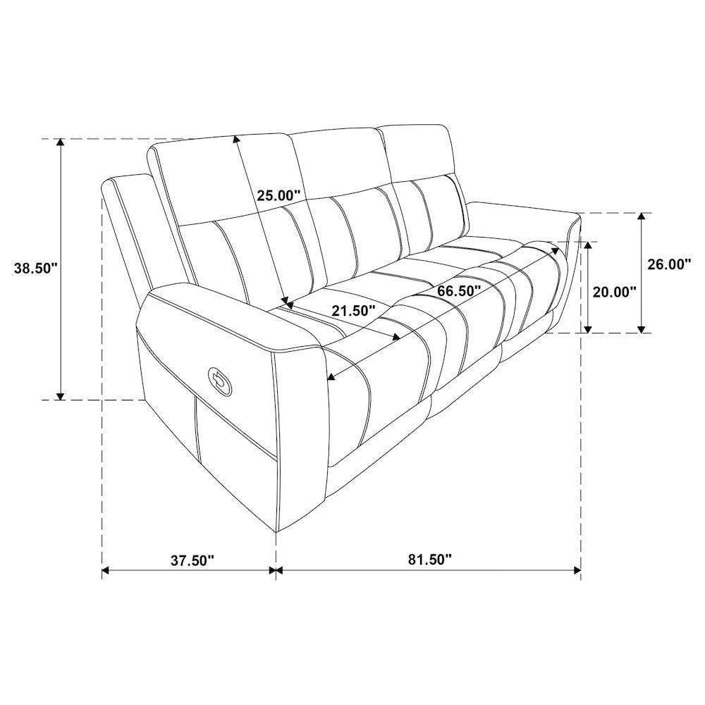 Brentwood Upholstered Motion Reclining Sofa Dark Charcoal