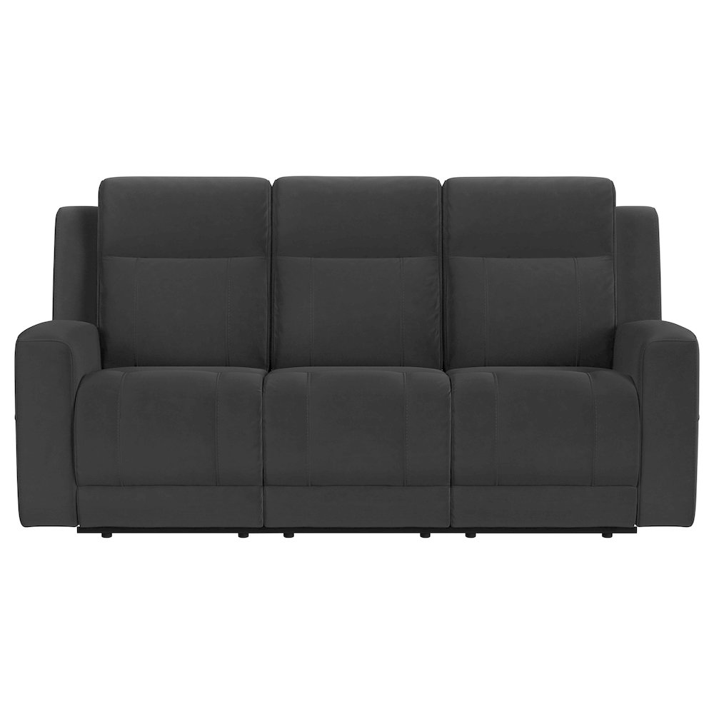 Brentwood 2-piece Upholstered Reclining Sofa Set Charcoal