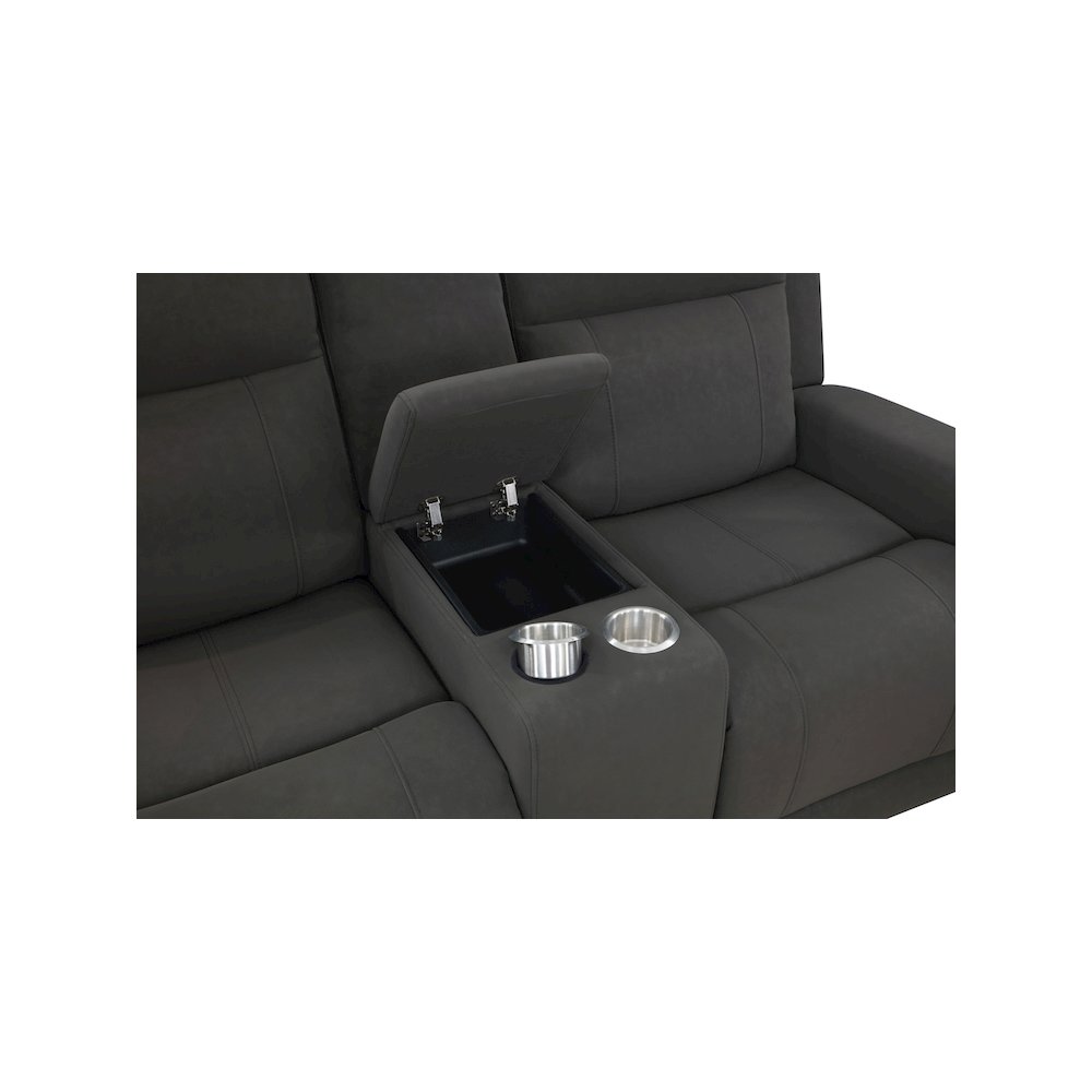 Brentwood Upholstered Reclining Loveseat Dark Charcoal