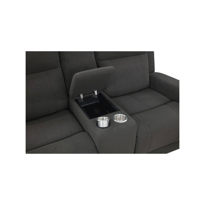 Brentwood Upholstered Reclining Loveseat Dark Charcoal
