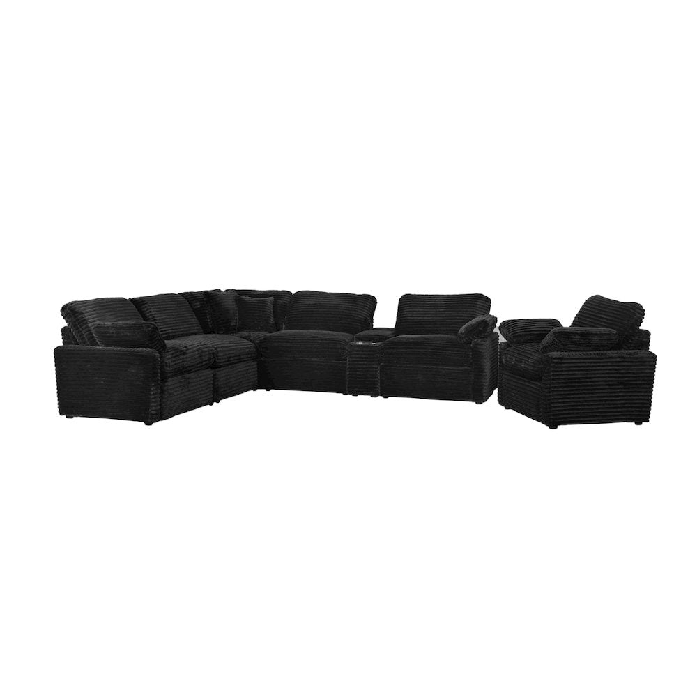 Collins 5-piece Modular Power Reclining Sectional Black