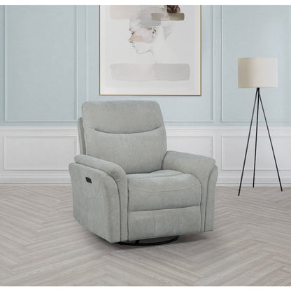 Adler Upholstered Power Swivel Glider Recliner Ivory