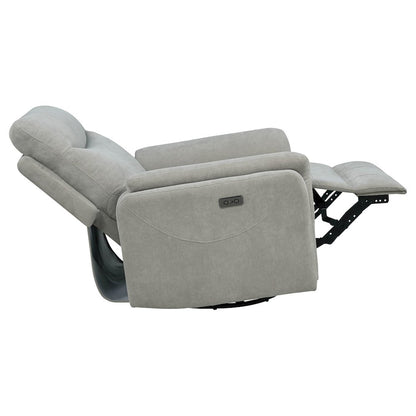 Adler Upholstered Power Swivel Glider Recliner Ivory
