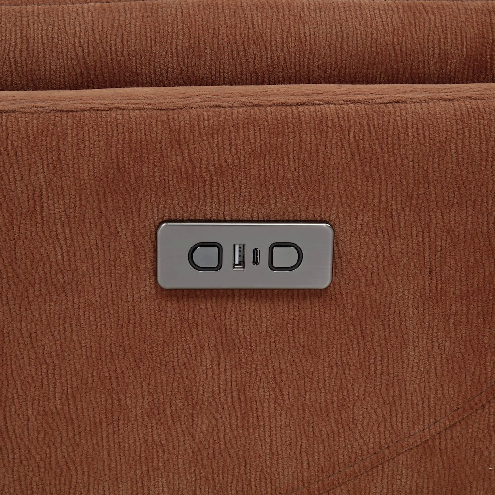 Adler Upholstered Power Swivel Glider Recliner Rust