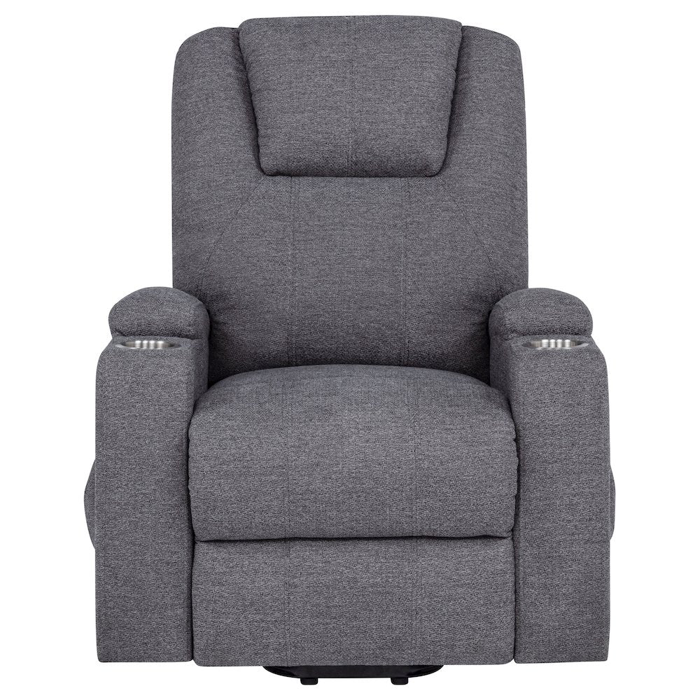 Louie Chenille Upholstered Power Lift Massage Chair Grey
