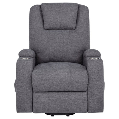 Louie Chenille Upholstered Power Lift Massage Chair Grey