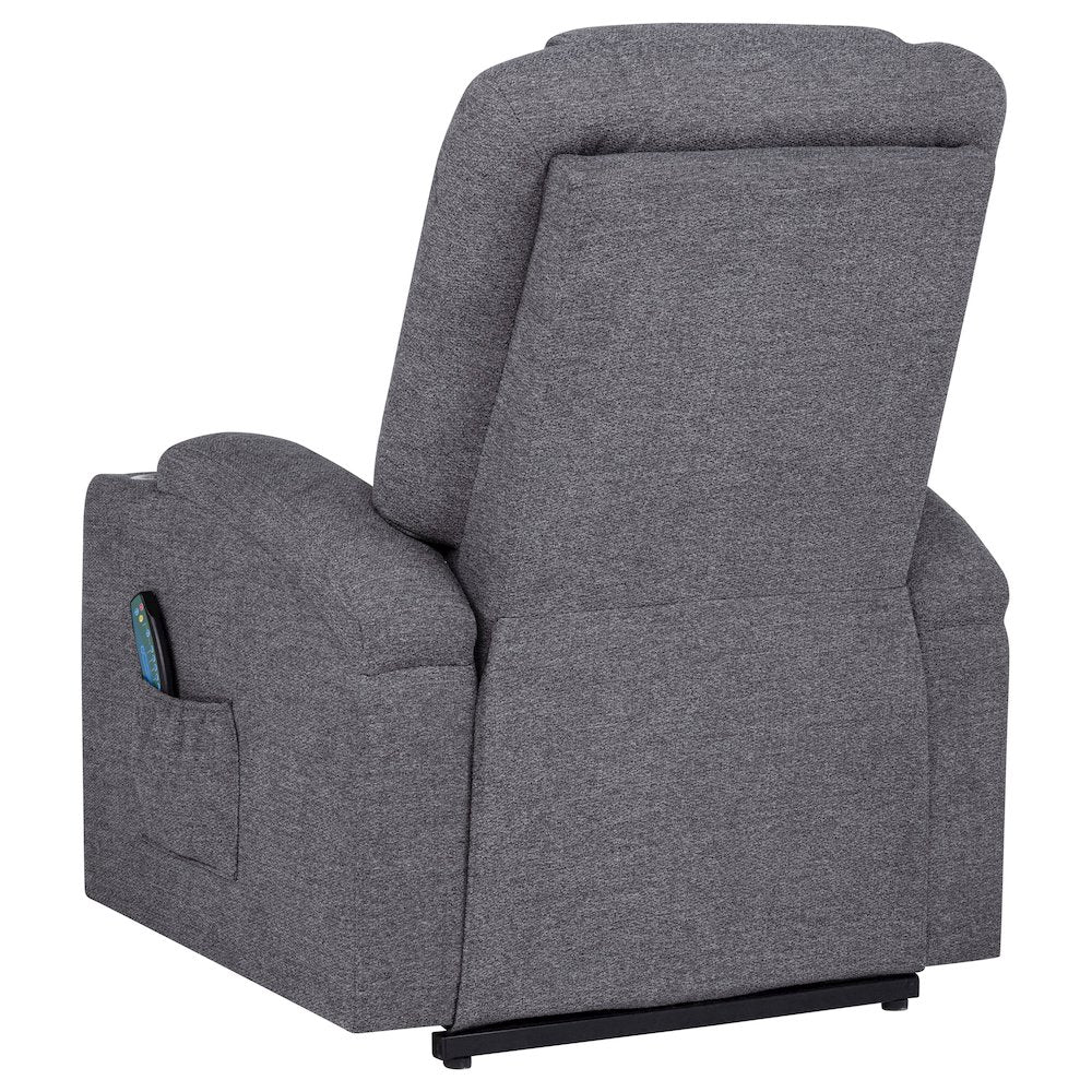 Louie Chenille Upholstered Power Lift Massage Chair Grey