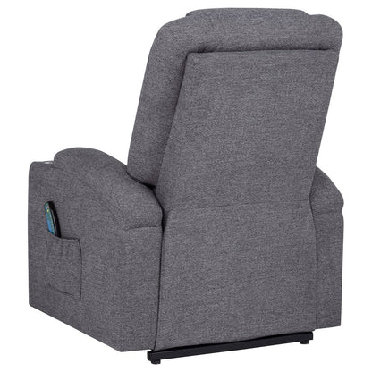Louie Chenille Upholstered Power Lift Massage Chair Grey
