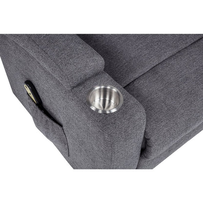 Louie Chenille Upholstered Power Lift Massage Chair Grey
