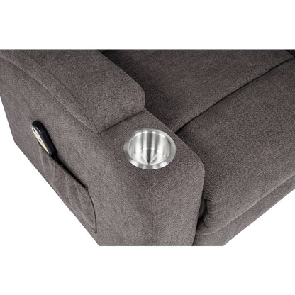 Louie Chenille Upholstered Power Lift Massage Chair Brown