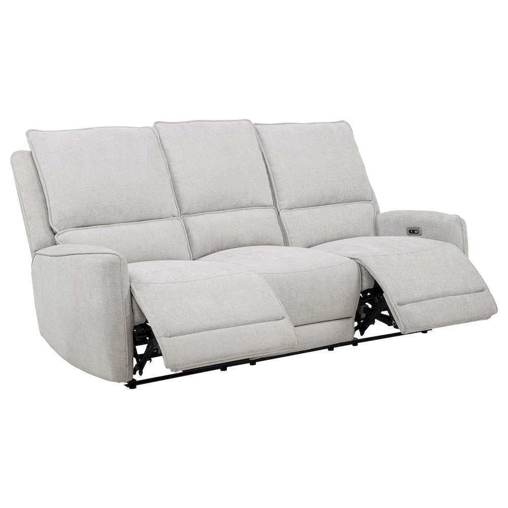 Sylmar Chenille Upholstered Power Reclining Sofa Dove Grey