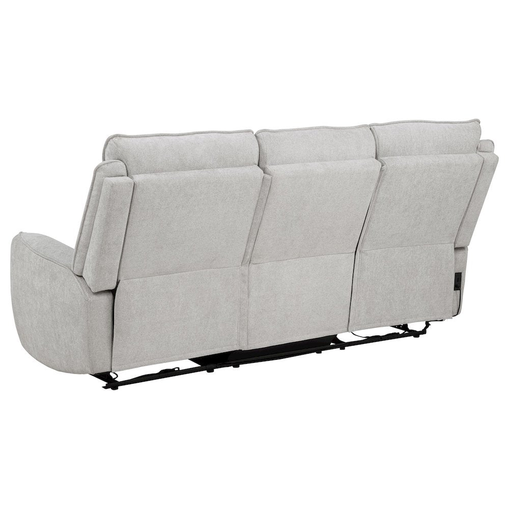 Sylmar Chenille Upholstered Power Reclining Sofa Dove Grey