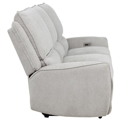 Sylmar Chenille Upholstered Power Reclining Sofa Dove Grey