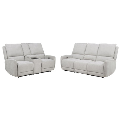 Sylmar 2-piece Chenille Power Reclining Sofa Set Dove Grey