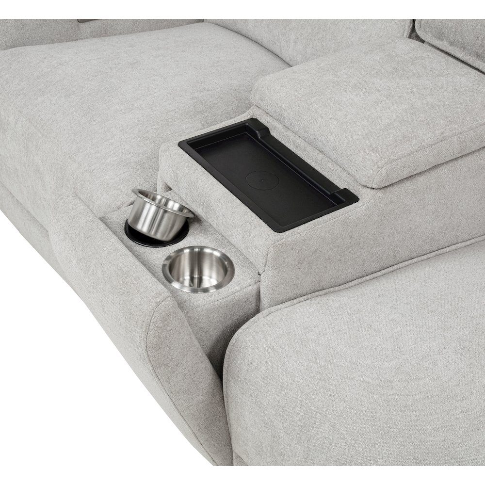 Sylmar 2-piece Chenille Power Reclining Sofa Set Dove Grey