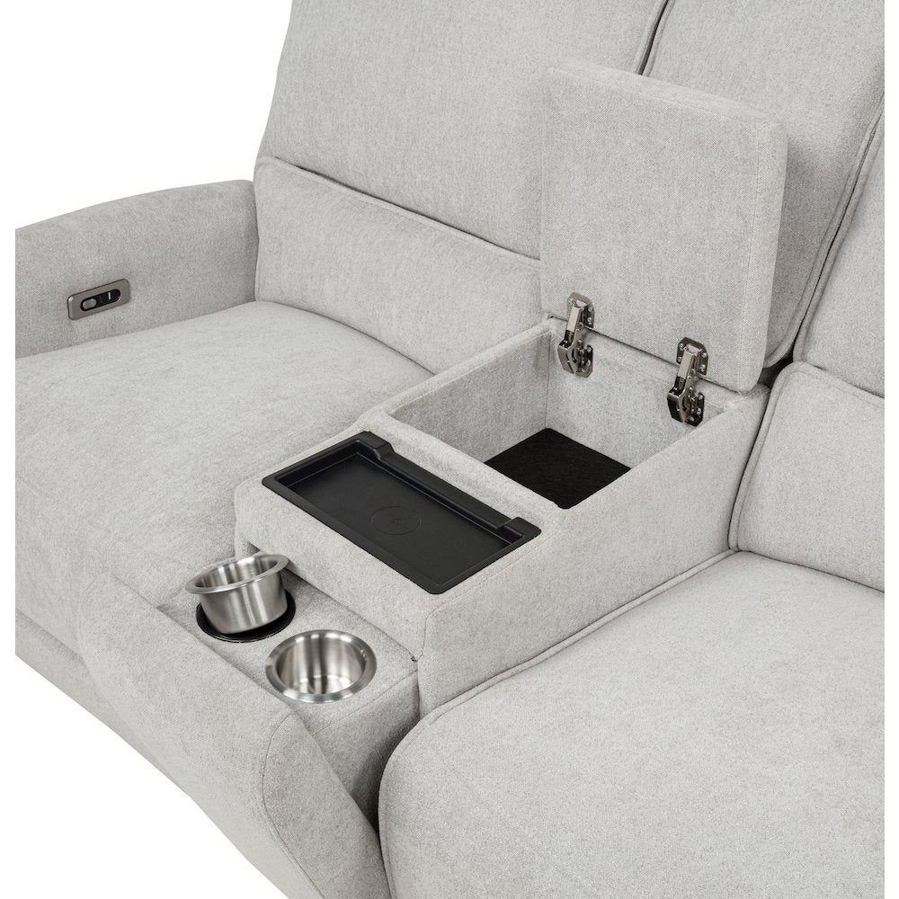 Sylmar 2-piece Chenille Power Reclining Sofa Set Dove Grey