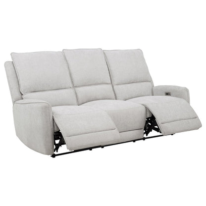 Sylmar 3-piece Chenille Power Reclining Sofa Set Dove Grey