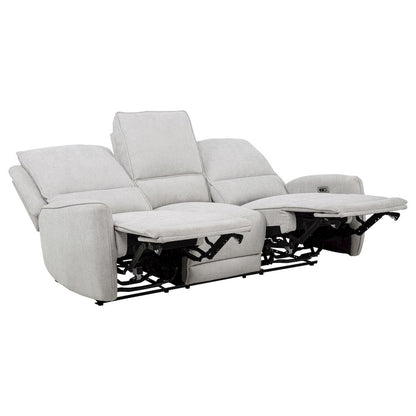 Sylmar 3-piece Chenille Power Reclining Sofa Set Dove Grey