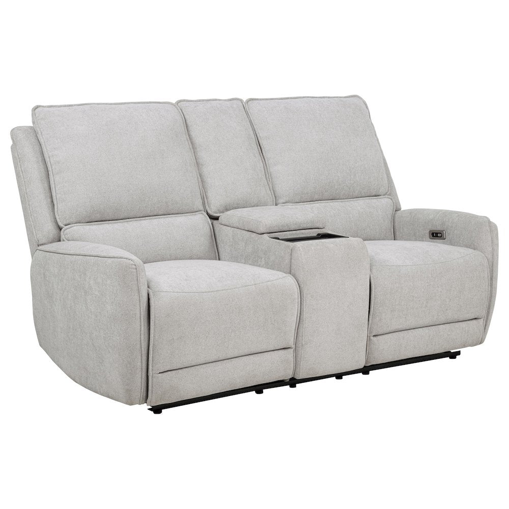 Sylmar 3-piece Chenille Power Reclining Sofa Set Dove Grey