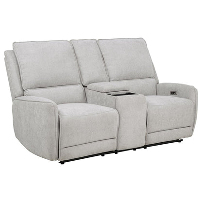 Sylmar 3-piece Chenille Power Reclining Sofa Set Dove Grey