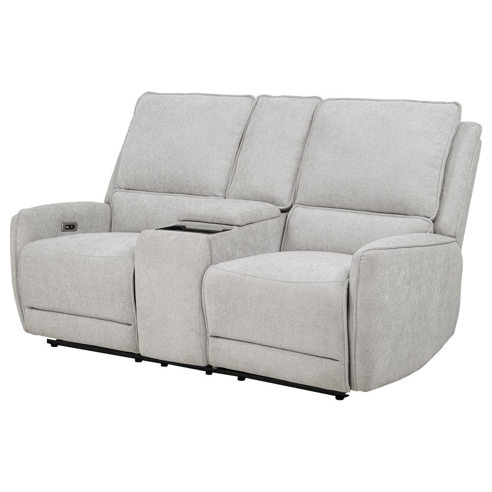 Sylmar Chenille Upholstered Power Reclining Loveseat Grey