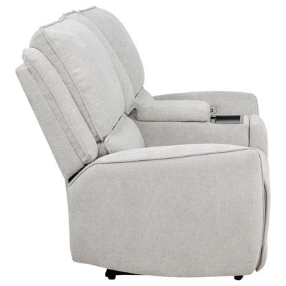 Sylmar Chenille Upholstered Power Reclining Loveseat Grey