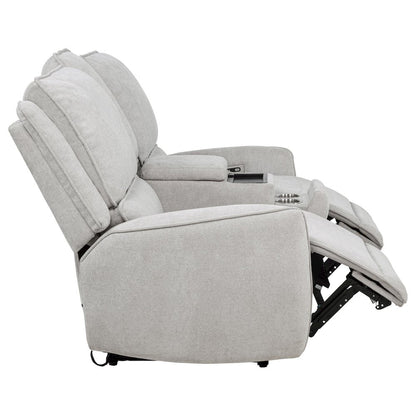 Sylmar Chenille Upholstered Power Reclining Loveseat Grey