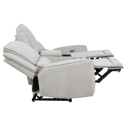 Sylmar Chenille Upholstered Power Reclining Loveseat Grey