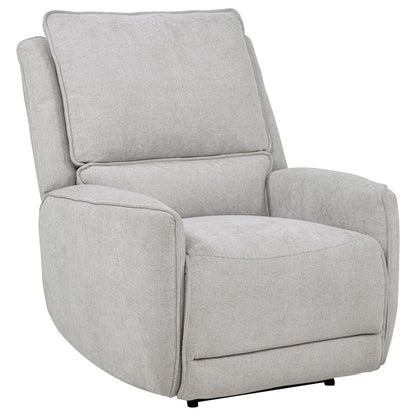 Sylmar Chenille Upholstered Power Recliner Dove Grey