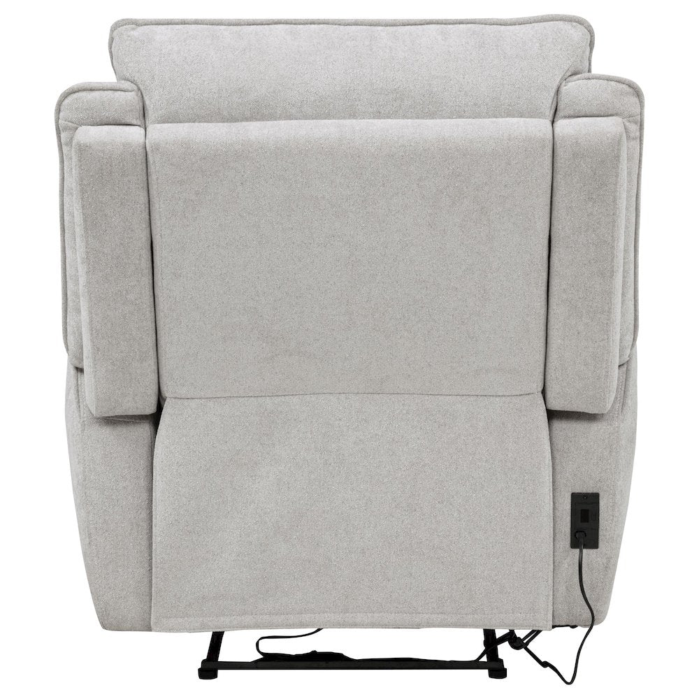 Sylmar Chenille Upholstered Power Recliner Dove Grey