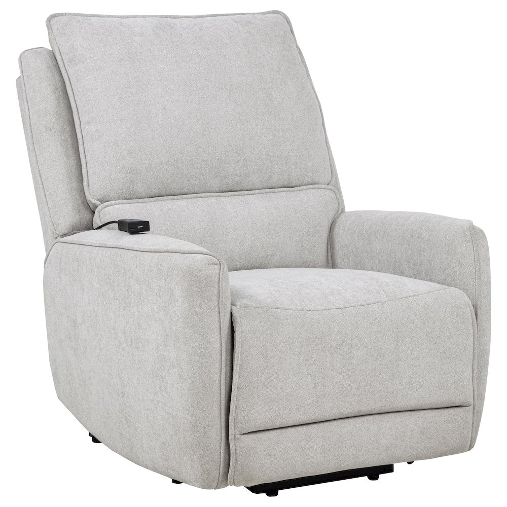 Sylmar Chenille Upholstered Dual Power Lift Recliner Grey