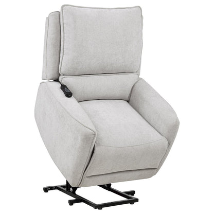 Sylmar Chenille Upholstered Dual Power Lift Recliner Grey