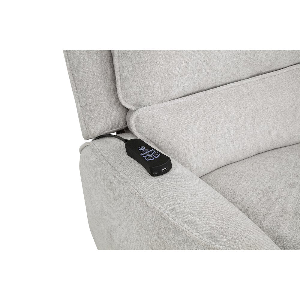 Sylmar Chenille Upholstered Dual Power Lift Recliner Grey