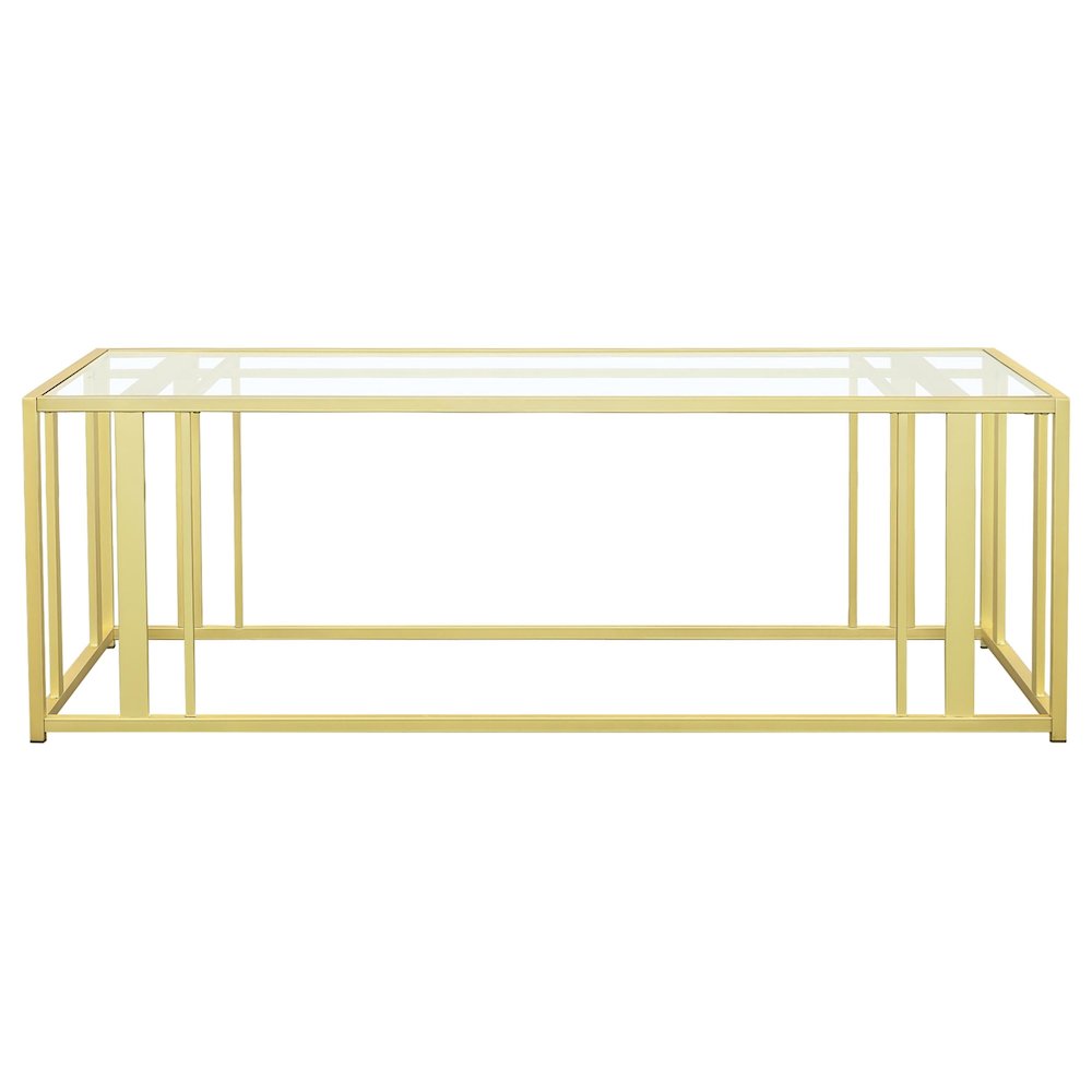 Adri 3-piece Coffee and End Table Set Matte Brass