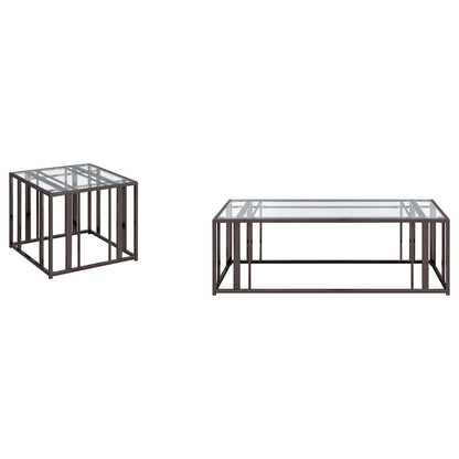 Adri 2-piece Coffee and End Table Set Black Nickel
