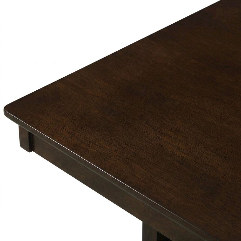 Wood Square Counter Height Dining Table and Chairs Set for Dining Room, Espresso