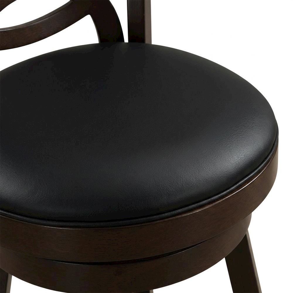 Wood Swivel Counter Height Bar Stool for Kitchen, Cappuccino, Set of 2