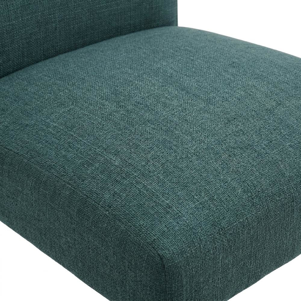 Polyester Upholstered Dining Side Chair, Teal Blue, Set of 2