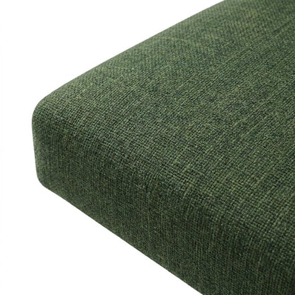 Polyester Upholstered Dining Side Chairs with Wood Legs, Green, Set of 2