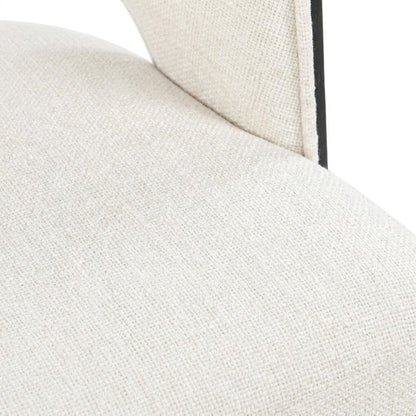 Upholstered Dining Arm Chairs, Burnished Black / Cream, Set of 2