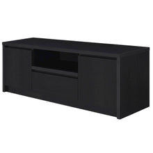 Black 2-Door TV Stand Media Console with Contemporary Style and Engineered Wood
