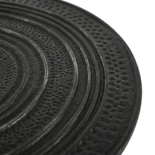 Round Mango Wood Nesting Coffee Table Set for Living Room, Matte Black