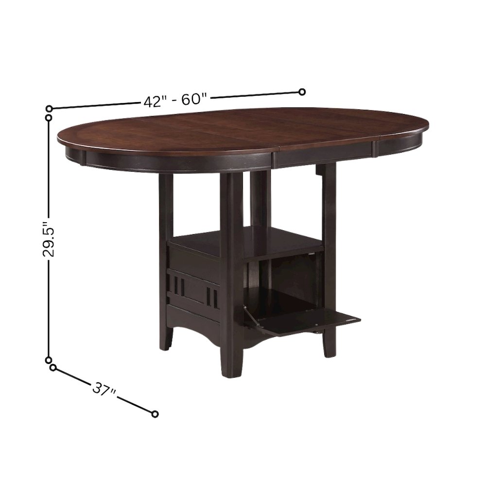 5-Piece Counter Height Dining Set, Light Chestnut Wood, Oval Table