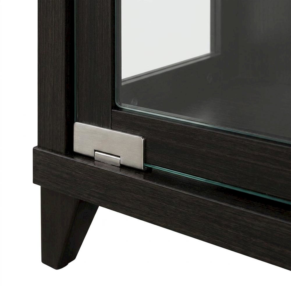 Engineered Wood TV Stand with 2-Door Storage for Living Room, Cappuccino