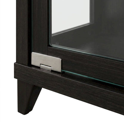 Engineered Wood TV Stand with 2-Door Storage for Living Room, Cappuccino