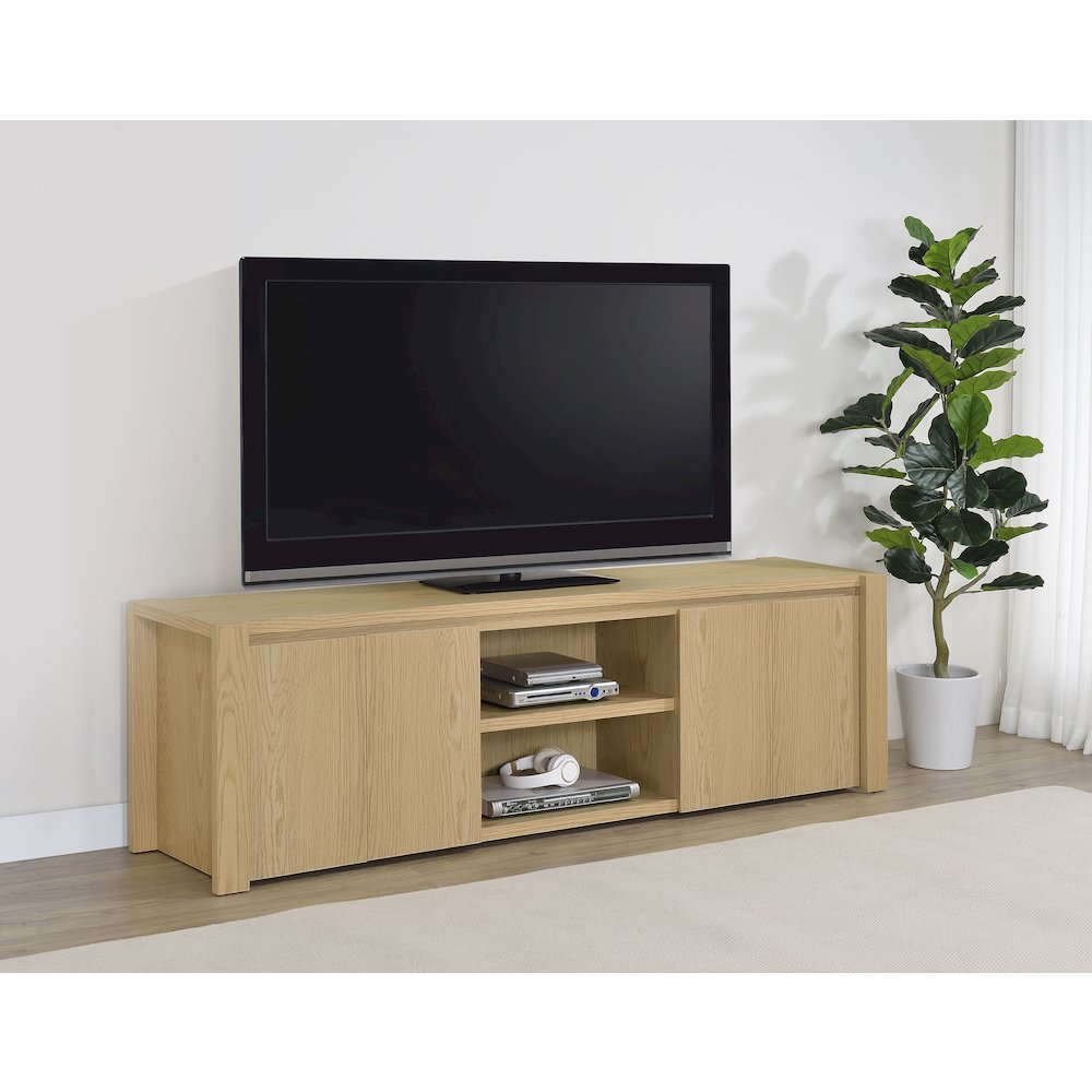 Laurelton 78-inch 4-door TV Stand Media Console Light Oak