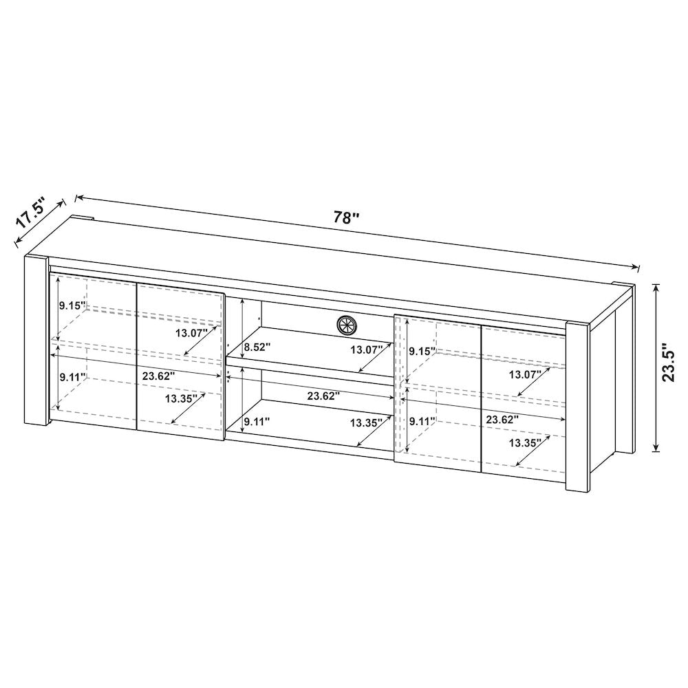 Laurelton 78-inch 4-door TV Stand Media Console Light Oak